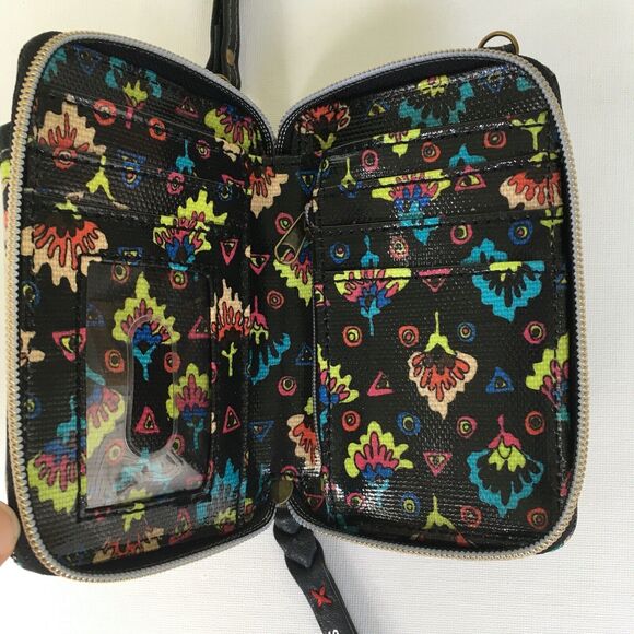 Sakroots Artist Circle Zip Smartphone Wristlet Wallet Neon OW One World Print - Picture 3 of 4